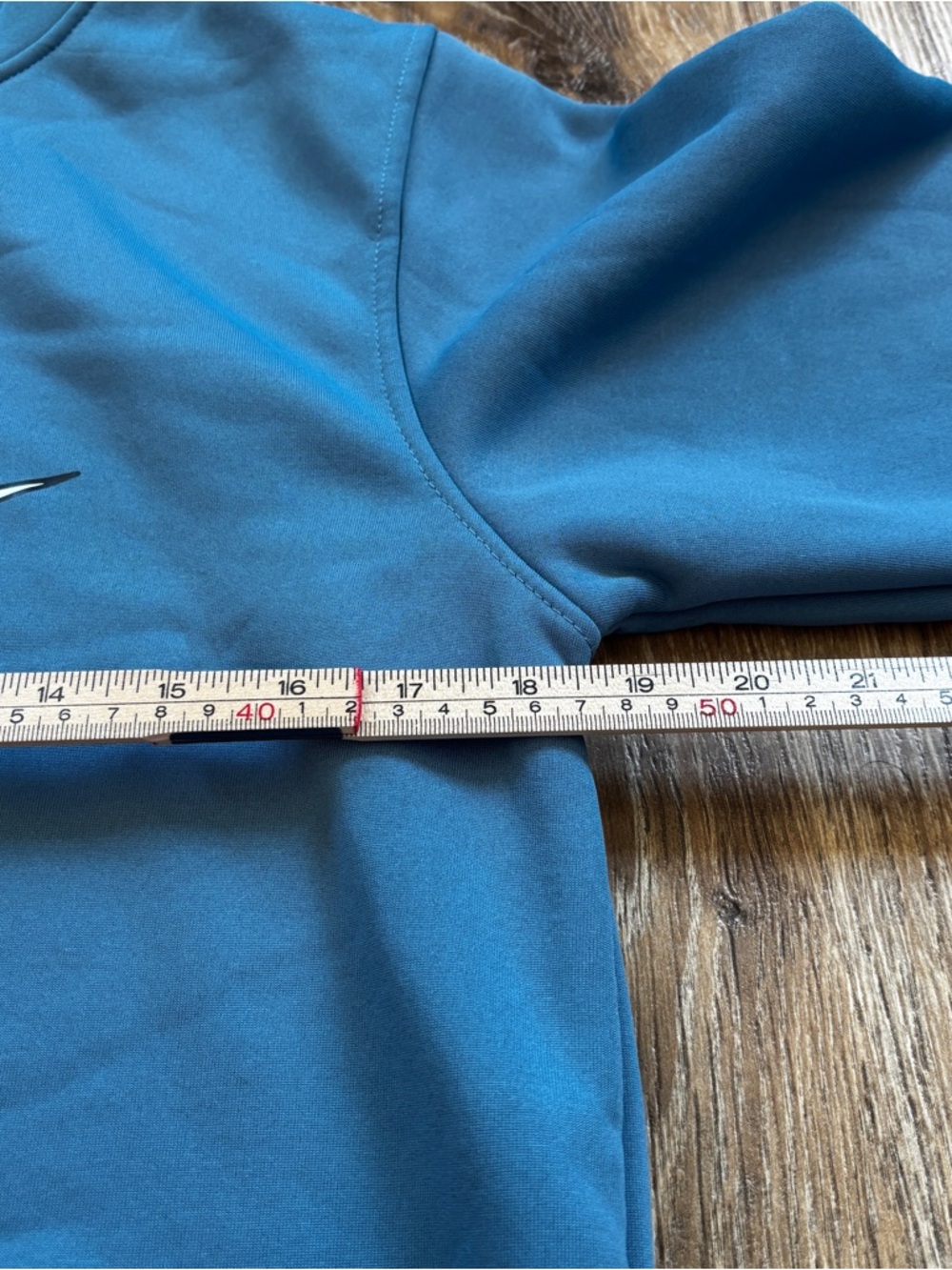 Teal Pullover Hoodie with White Swoosh and Sleeping Creature - Picture 9 of 9